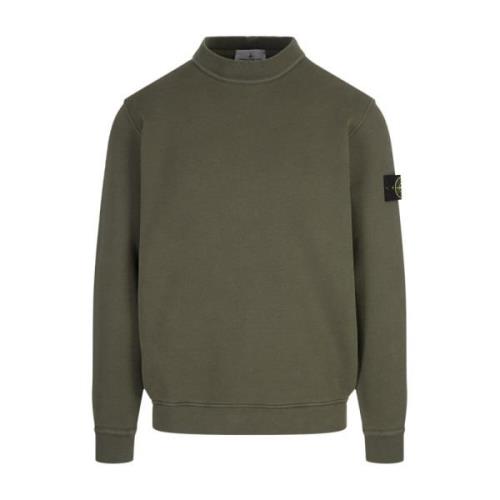 Stone Island Grön Crew-Neck Sweatshirt med 'Old' Behandling Green, Her...