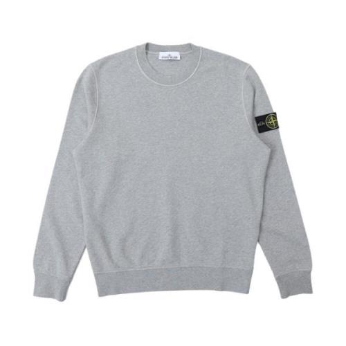 Stone Island Crewneck Sweater i Polvere Melange Gray, Herr