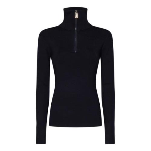 Victoria Beckham Midnight Blue Turtleneck Sweater Aw24 Blue, Dam