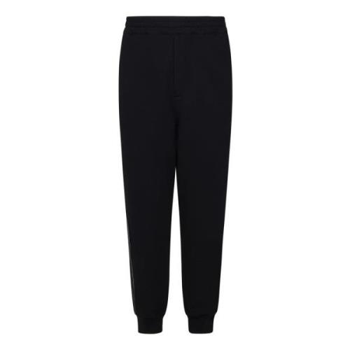 Alexander McQueen Svarta Bomullsfleece Sweatpants Aw24 Black, Herr