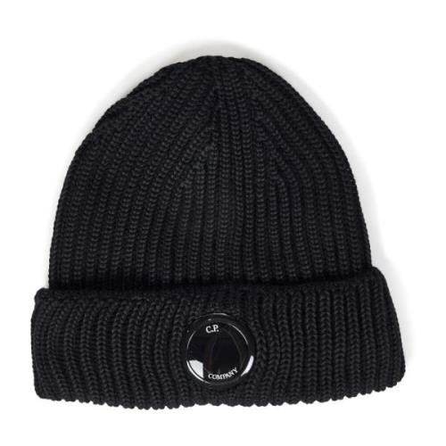 C.p. Company Svart Beanie Mössa Stiligt Vinter Tillbehör Black, Herr