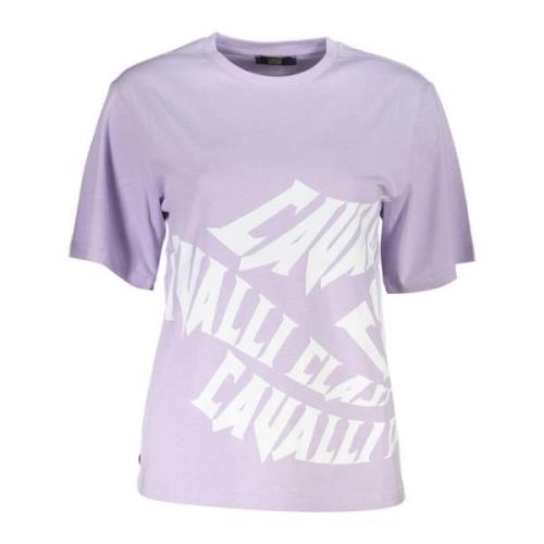 Cavalli Class Lila Grafisk Kortärmad T-shirt Purple, Dam