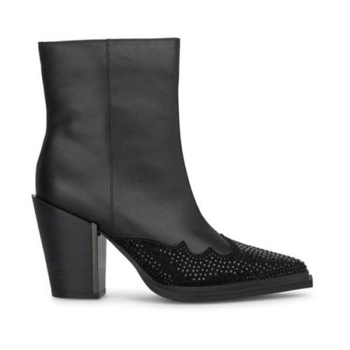 Alma EN Pena Ankelboots med strass tåkappa Black, Dam