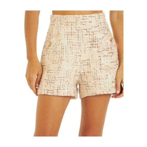 Alma EN Pena Kort texturerad juvelknapp Beige, Dam