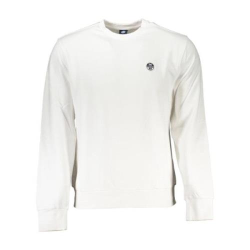 North Sails Klassisk Crew Sweatshirt Vit Bomull Logo White, Herr