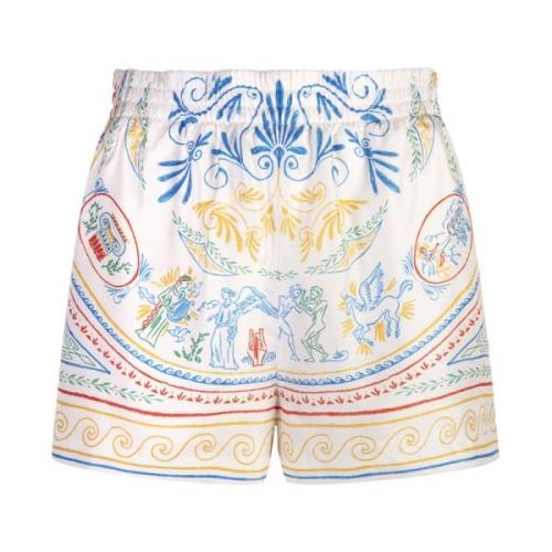 Casablanca Multifärgade Sidenväv Tryckta Shorts Multicolor, Dam