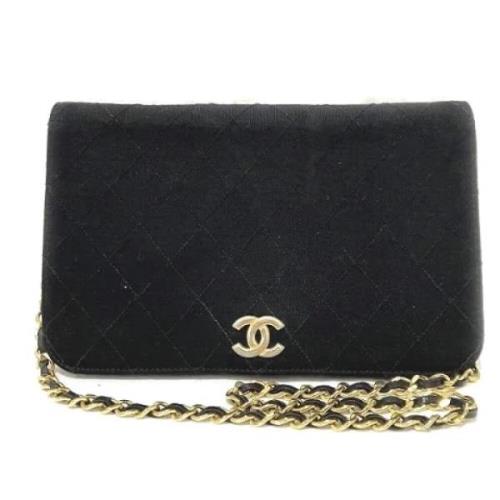 Chanel Vintage Pre-owned Bomull crossbodyvskor Black, Dam