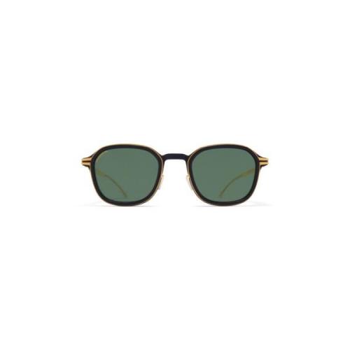 Mykita Fyrkantiga solglasögon i Pitch Black/Glossy Gold Black, Unisex