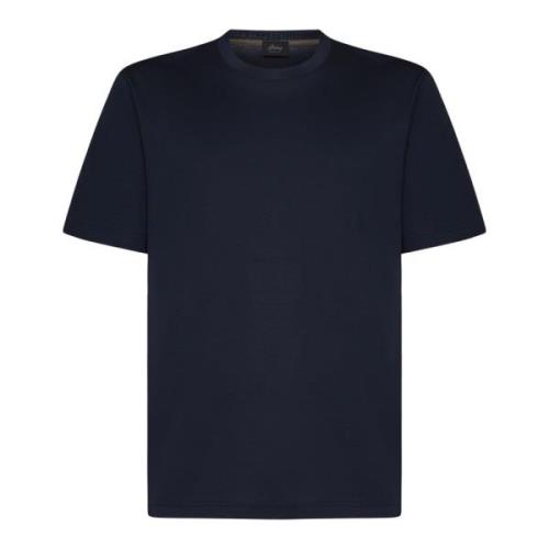 Brioni Blå Crewneck Bomull T-shirt Blue, Herr