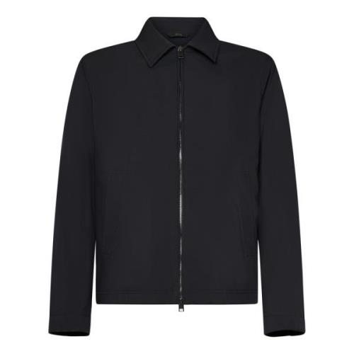 Brioni Blå Jacka Aw24 Elegant Vattenavvisande Black, Herr