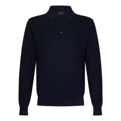 Brioni Blå Polo Skjorta Höj Garderob Blue, Herr