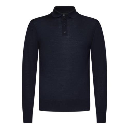 Emporio Armani Blå Örn Broderad Ulltröja Blue, Herr