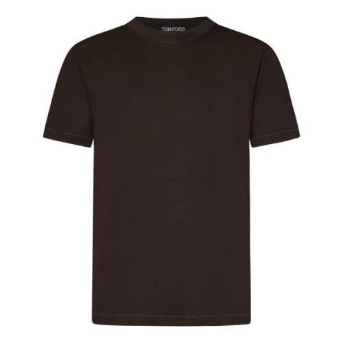 Tom Ford Lyxig Brun Crewneck T-shirt Brown, Herr