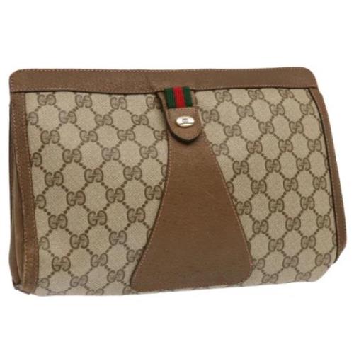 Gucci Vintage Pre-owned Laeder kuvertvskor Beige, Dam