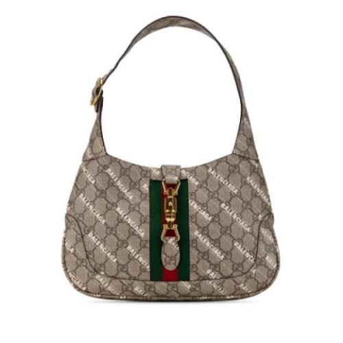 Gucci Vintage Pre-owned Tyg crossbodyvskor Beige, Dam