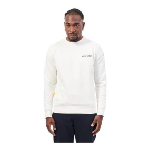 Suns Vit Basic Långärmad Sweatshirt White, Herr