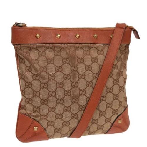 Gucci Vintage Pre-owned Canvas axelremsvskor Beige, Dam