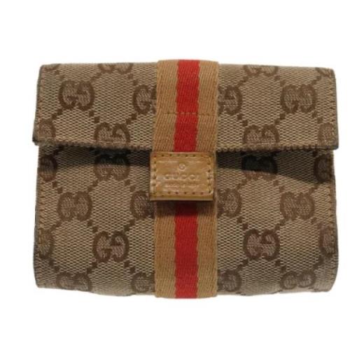 Gucci Vintage Pre-owned Canvas kuvertvskor Beige, Dam