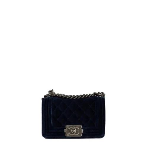 Chanel Vintage Pre-owned Sammet chanel-vskor Blue, Dam