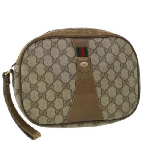 Gucci Vintage Pre-owned Canvas kuvertvskor Beige, Dam