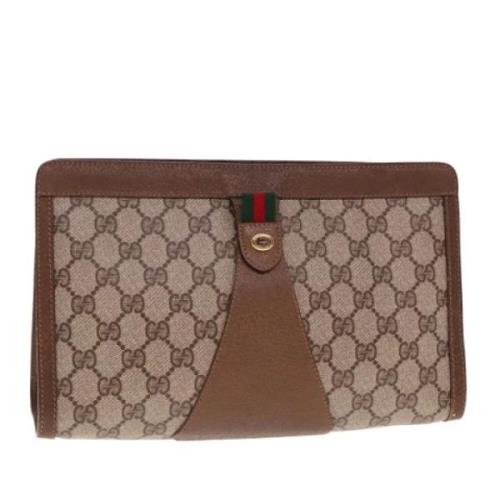 Gucci Vintage Pre-owned Laeder kuvertvskor Beige, Dam