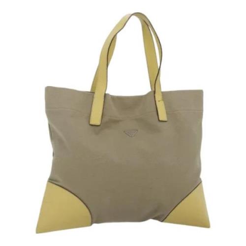 Prada Vintage Pre-owned Canvas handvskor Beige, Dam