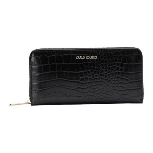 Carlo Colucci Plånbok med Guldiga Detaljer Covi Black, Unisex