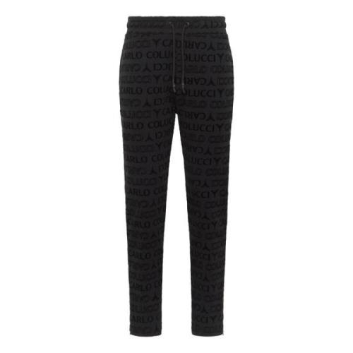 Carlo Colucci Sweatpants med unik design Black, Herr