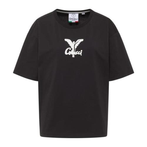 Carlo Colucci Logo Oversize T-Shirt Black, Dam