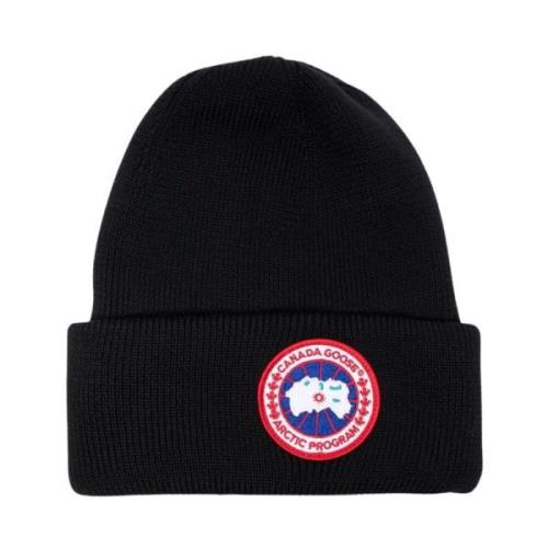 Canada Goose Svart Ull Beanie Mössa Black, Unisex