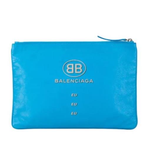 Balenciaga Vintage Pre-owned Laeder kuvertvskor Blue, Dam