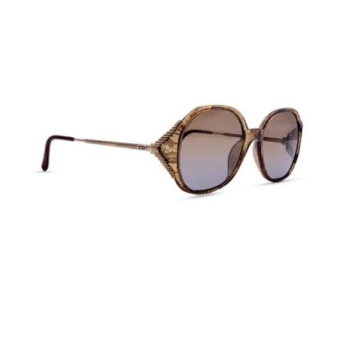 Dior Vintage Pre-owned Plast solglasgon Brown, Dam