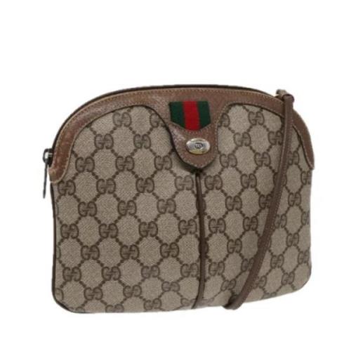 Gucci Vintage Pre-owned Canvas axelremsvskor Beige, Dam