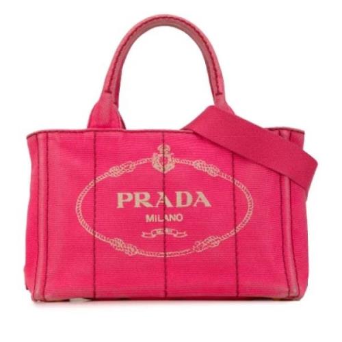 Prada Vintage Pre-owned Canvas prada-vskor Pink, Dam