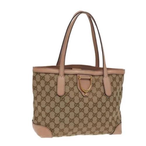 Gucci Vintage Pre-owned Canvas axelremsvskor Beige, Dam