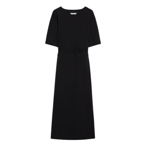 Max Mara Svart midi klänning med långa ärmar Black, Dam