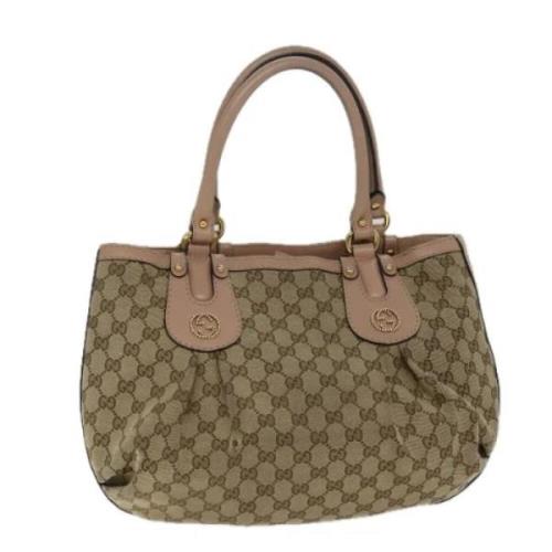 Gucci Vintage Pre-owned Canvas gucci-vskor Beige, Dam