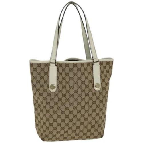 Gucci Vintage Pre-owned Canvas gucci-vskor Beige, Dam