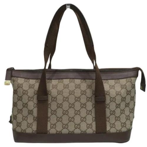 Gucci Vintage Pre-owned Canvas axelremsvskor Brown, Dam