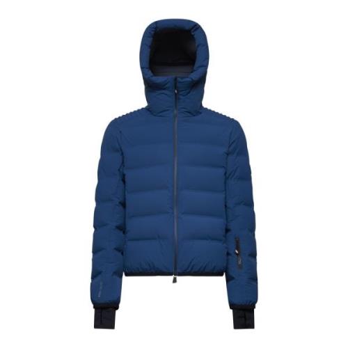 Moncler Blå Quiltad Dunjacka med Hög Krage Blue, Herr