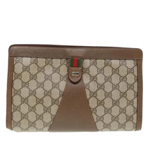 Gucci Vintage Pre-owned Canvas kuvertvskor Beige, Dam