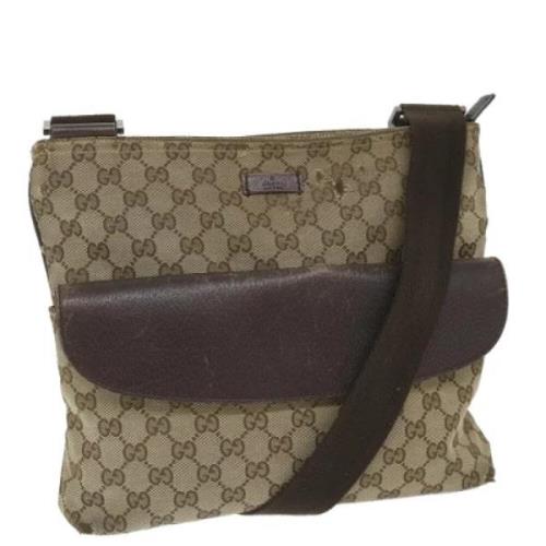 Gucci Vintage Pre-owned Canvas axelremsvskor Beige, Dam