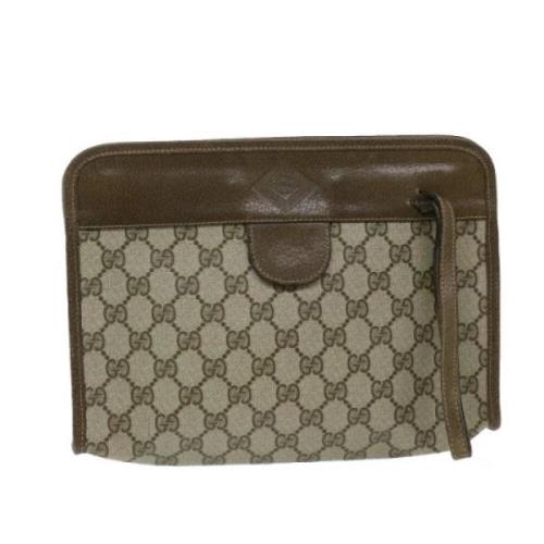 Gucci Vintage Pre-owned Laeder kuvertvskor Beige, Dam