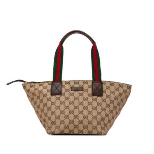 Gucci Vintage Pre-owned Canvas handvskor Brown, Dam