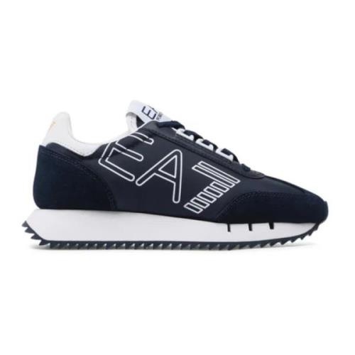 Emporio Armani EA7 Blå Mocka och Nylon Sneaker Blue, Herr