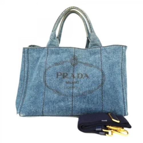 Prada Vintage Pre-owned Denim prada-vskor Blue, Dam