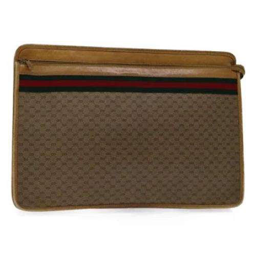 Gucci Vintage Pre-owned Canvas gucci-vskor Beige, Dam