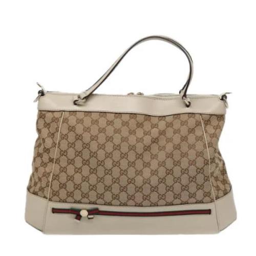 Gucci Vintage Pre-owned Canvas totevskor Beige, Dam