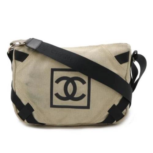 Chanel Vintage Pre-owned Canvas chanel-vskor Beige, Dam