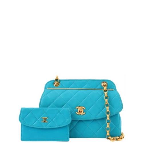 Chanel Vintage Pre-owned Tyg chanel-vskor Blue, Dam